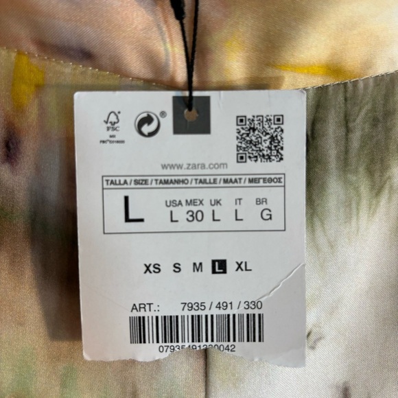 ZARA Sz L Tie Dye Trousers Flare Satin Slinky Flowy Hippie Festival Vibes NEW - Picture 6 of 11